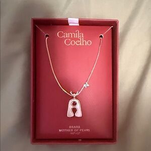 Camila Coelho Gold Necklace with Mother of Pearl Pendant